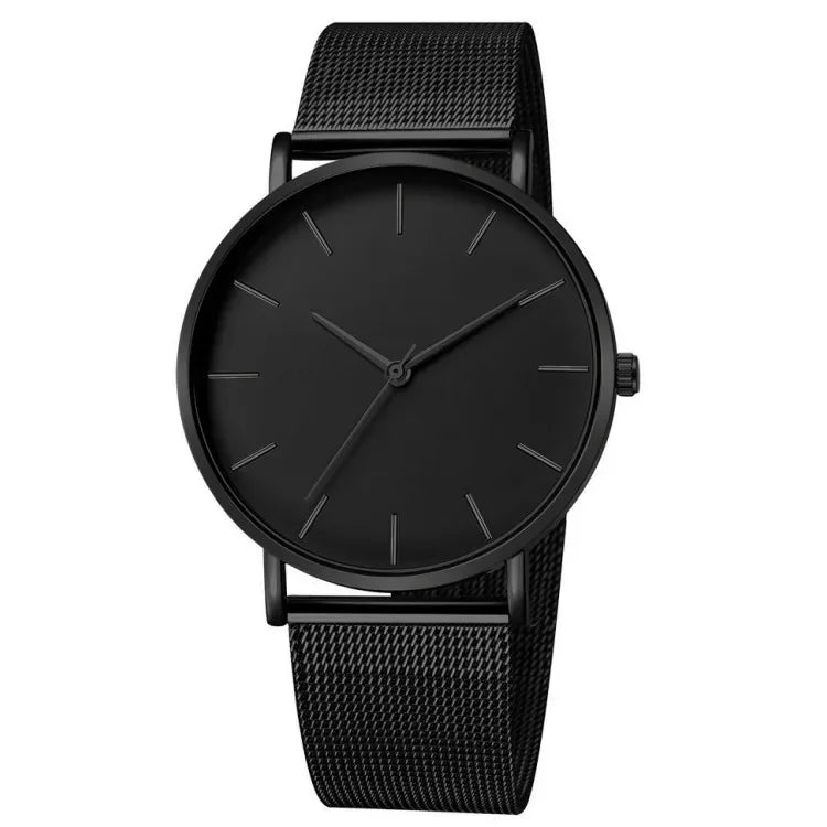 2026 Men's casual wristwatch fashionable Geneva couple men's and women's simple business mesh with quartz watch Qme