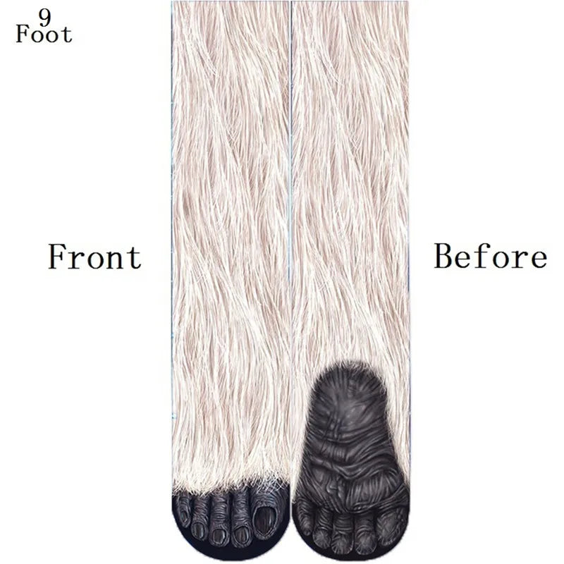 Funny Animal Paw Socks Cat Tiger Leg Toe Men Women Party Outdoor Qme style9 One Size