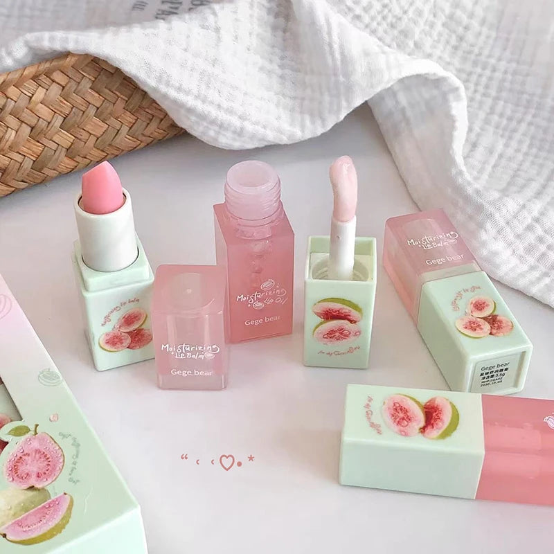 Guava Hydrating Lip Balm Oil Gege Bear Light Moisturizing Soothing Qme
