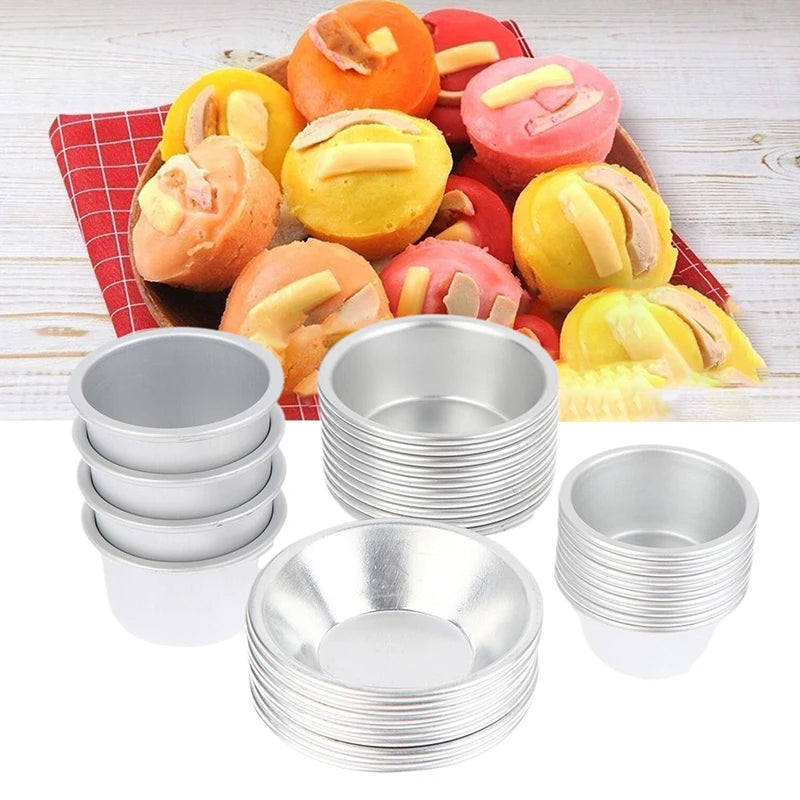 Puto Cake Mold Aluminum Alloy Egg Tart Cup Cupcake Mini Round Baking Qme