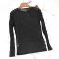 Black Sexy Women Beach Long Sleeve Sheer T Shirt Punk Mesh Nightclubs Qme black M