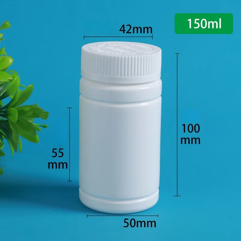 Solid Powder Portable Containers Plastic HDPE White Empty Seal Qme 150ML 10PCS A