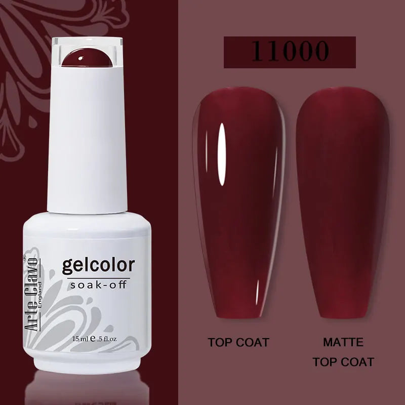 Arte Clavo15ml Gel Nail Polish Burgundy Red Brown Chocolate Art Soak Qme