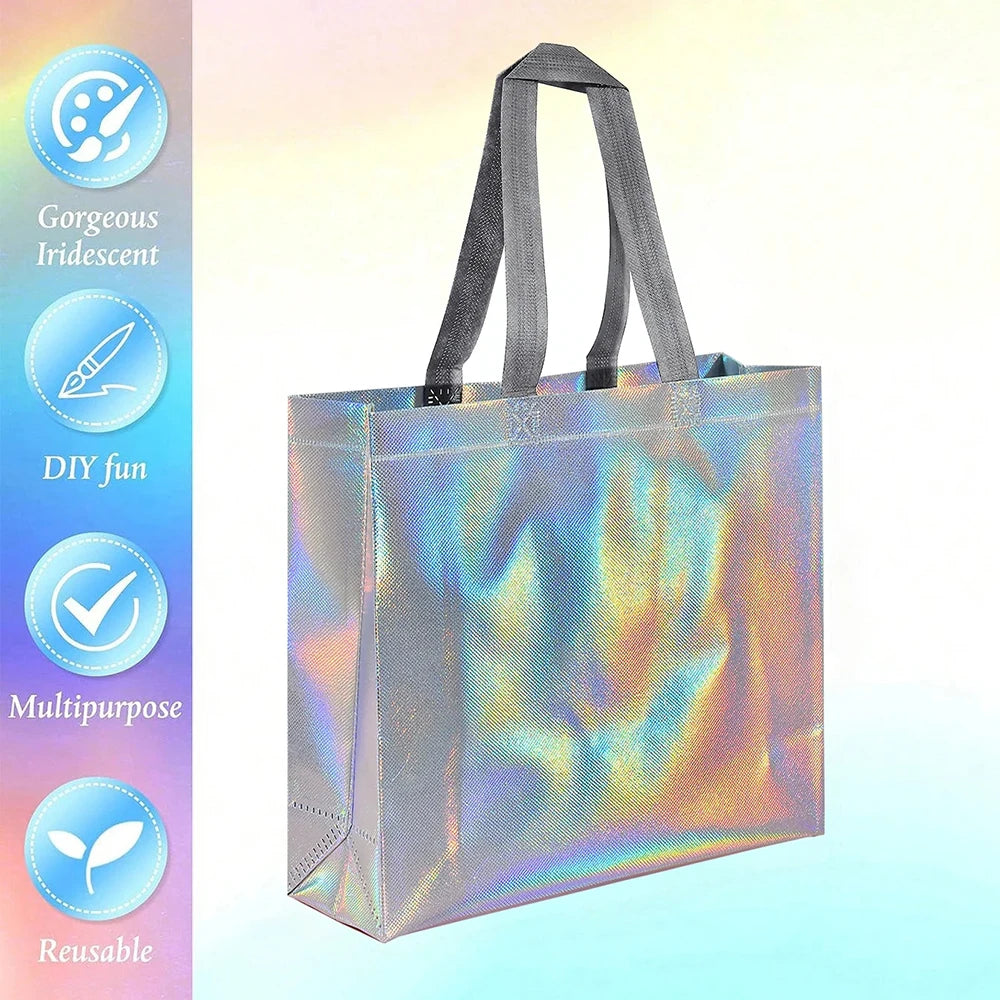 Organizer Bag Silver Reusable Gift Tote Grocery Shopping Bags Apply To Bridesmaids Birthday Party Wedding, Bachelor Qme