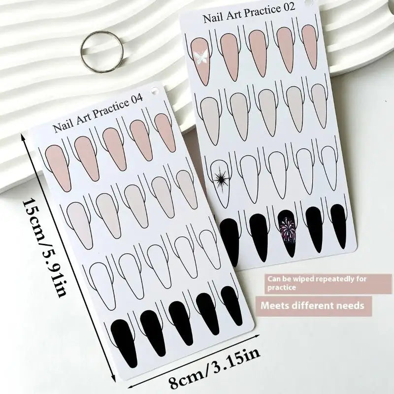 Watercolour Nail Art Practice Trapezoidal Oval Square Shape Qme onesize