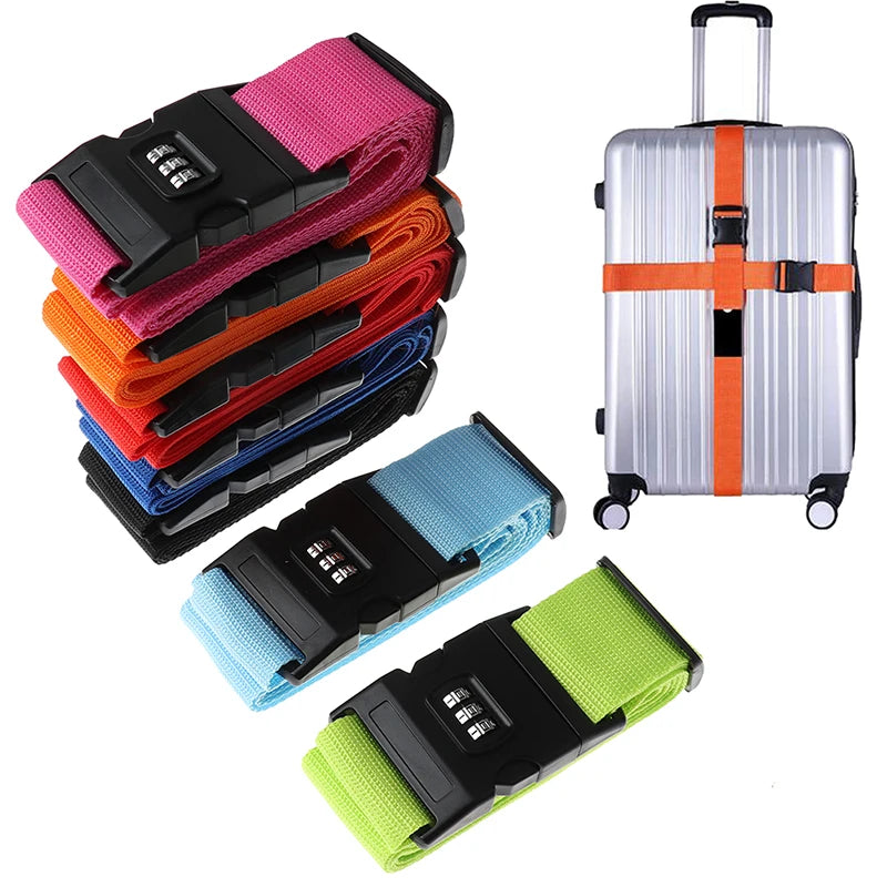Nylon Luggage Strap Adjustable Travel Suitcase Buckle Baggage Belt Qme