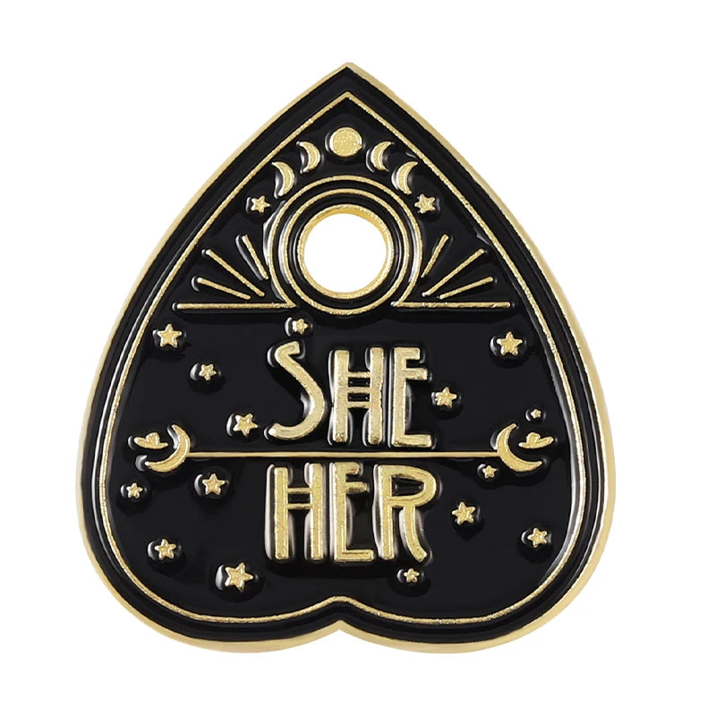 My Pronouns Enamel Pins Cats Butterfly He Him She Her They Them Brooches Lapel Metal Badges Fashion Jewelry Gifts Drop Shipping Qme style 18