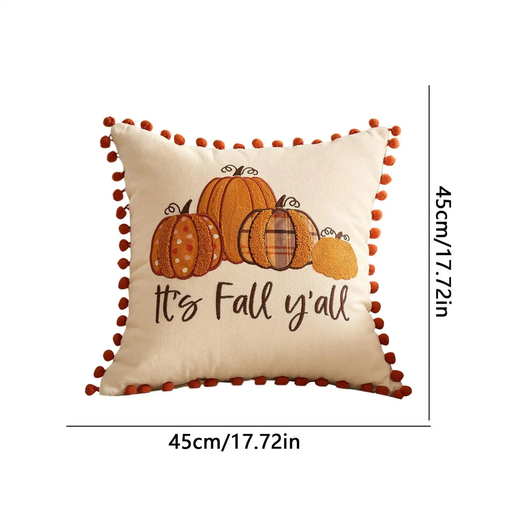 Fall Pumpkin Pillow Covers Cases Thanksgiving Decor 18x18 Inch Qme