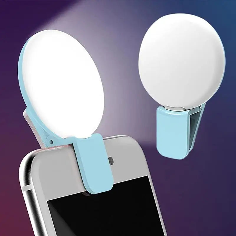 NEW Mobile Phone LED Selfie Ring Light Portable Mini Durable Practical Three Stop Dimming Circle Photography Clip Fill Light Qme