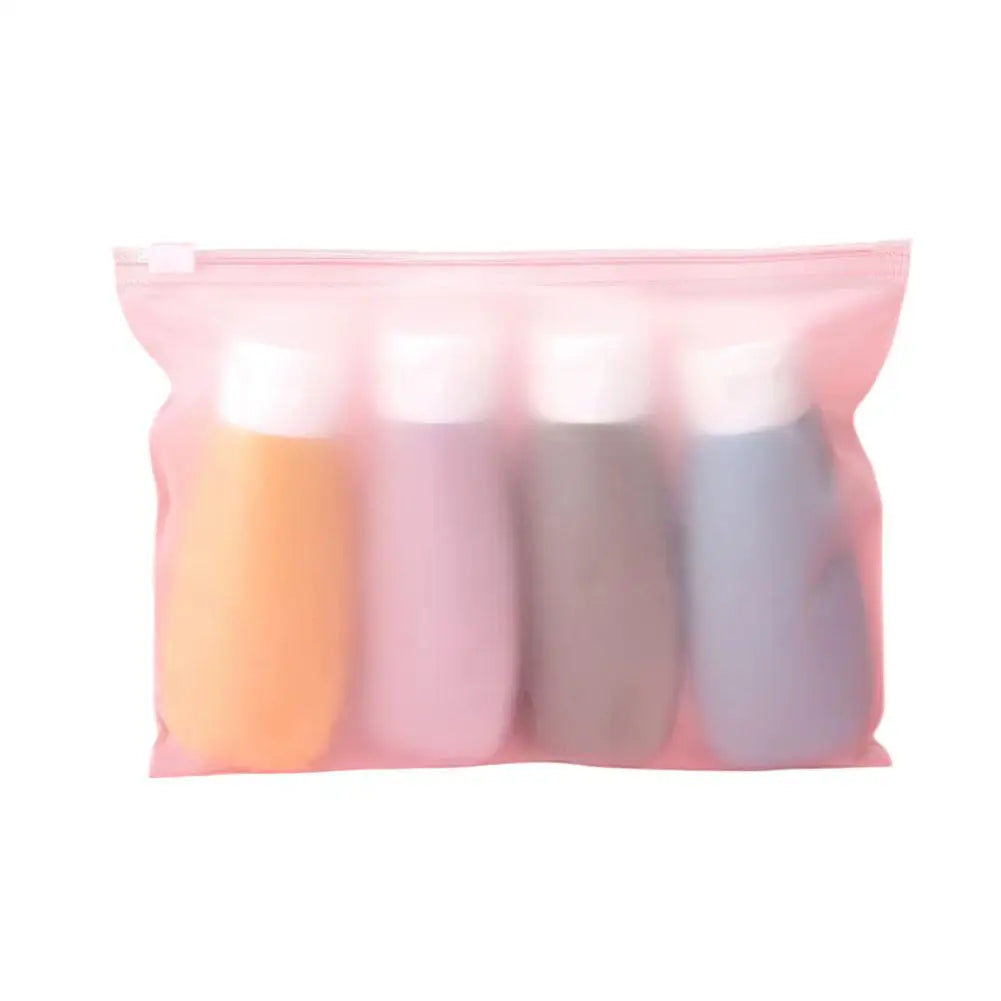 Fashion New Portable Travel Shampoo Bottle 4Pcs Set Refillable Bottle 60ml Soft Lotion Container Squeeze Tube Empty Bottle Qme Dark color