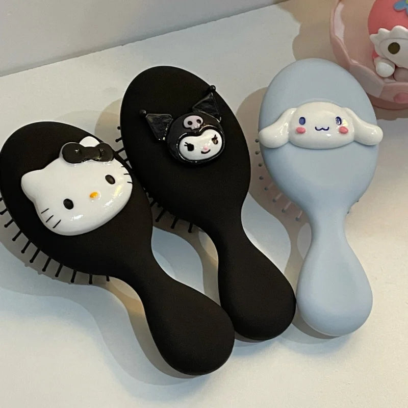 Hello Kitty Cute Cartoon Comb Big-Eared Dog Cushioned Pouch Portable Massage Comb—Cute Printed Mini Comb Qme