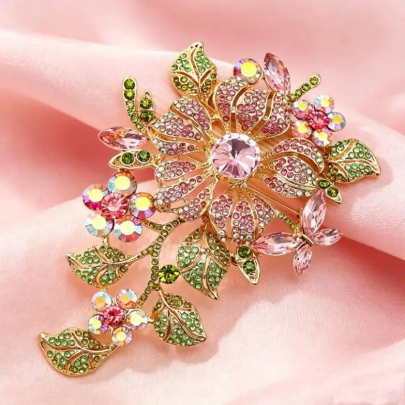 Elegant Crystal Tulip Brooch - Sparkling Pearl & Rhinestone Flower Corsage for Women, Perfect Party Jewelry Gift Qme style 6