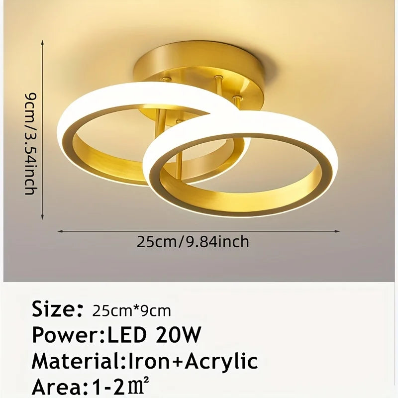 LED Corridor Light Minimalist Modern Small Light Living Room Bedroom Balcony Foyer Light Wardrobe Nordic Creative Ceiling Light Qme 2081Golden