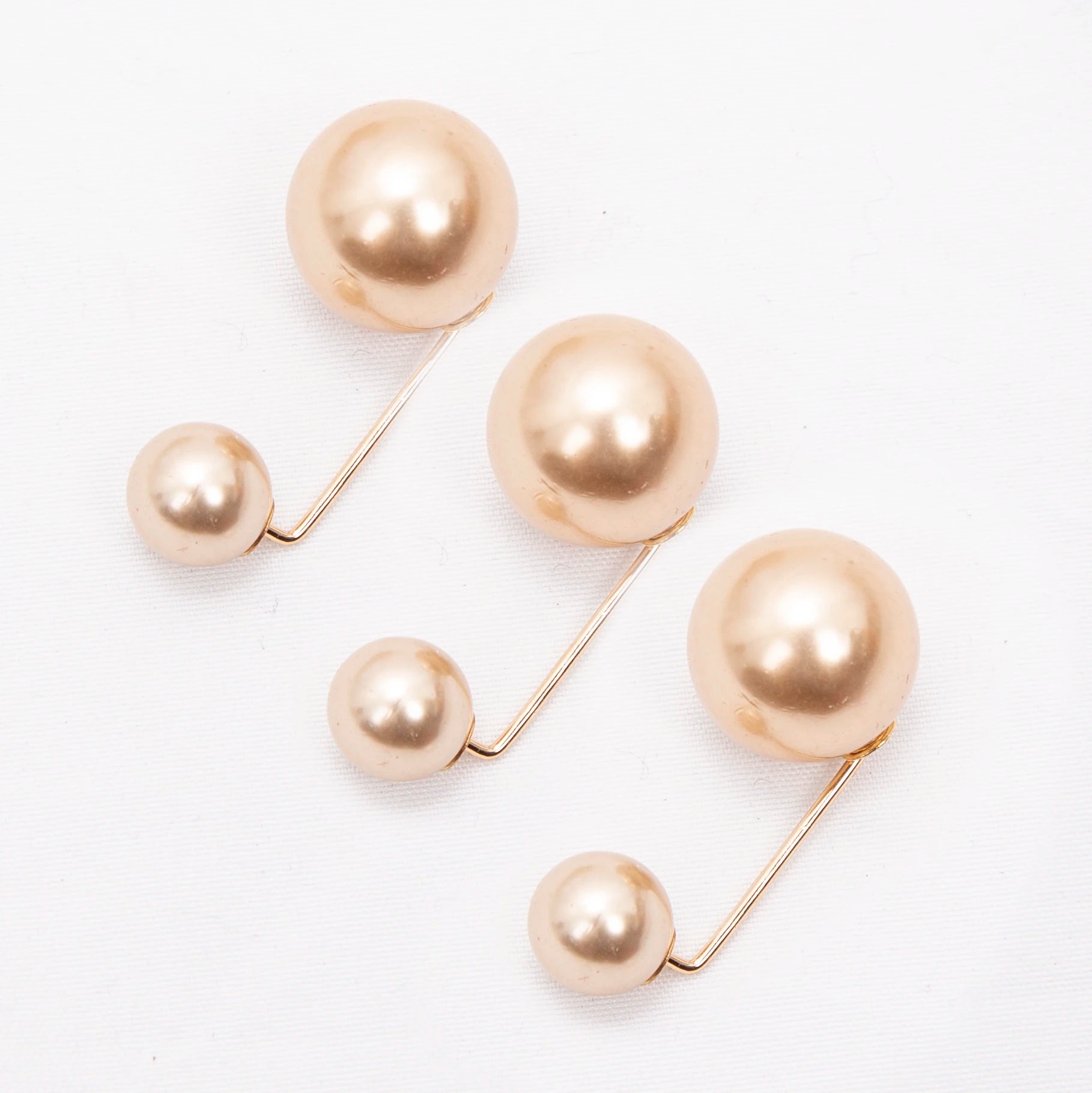 Women Tightening Waistband Pin Double Pearl Brooches Metal Lapel Pins Qme A-1 China Mainland