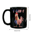 Funny Rooster Coffee Mug Ceramic Cup US Flag Microwave Safe Drinkware Qme China Mainland Black 350ml
