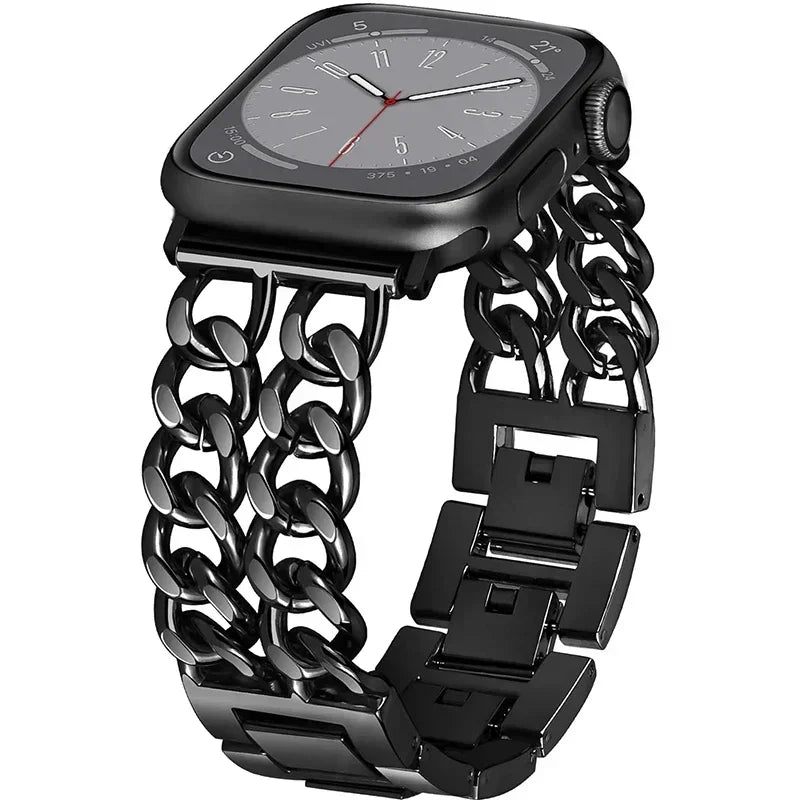 New Apple Watch Strap for Watch Series Ultra 9 8 7 6 5 4 Bracelet 40 49 44 45 41MM Metal Chain Stainless Steel IWatch Watchstrap Qme B 38mm 40mm 41mm