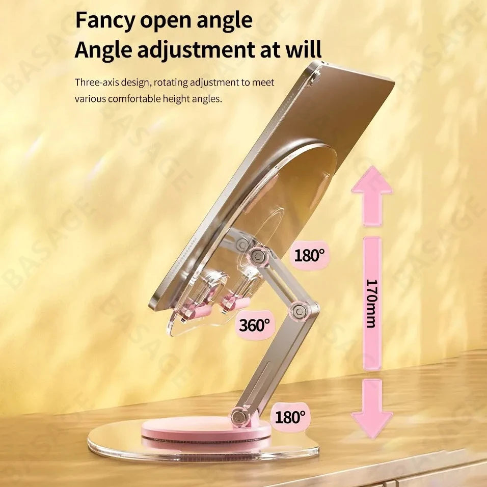 Multi Function Adjustable Lift Creative Mobile Phone Tablet Stand Aluminum Desktop Foldable Lazy Stand Cute Acrylic Plate Q16 Qme