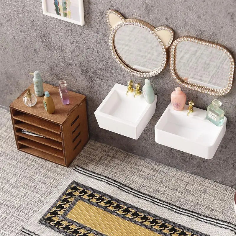 1 12 Home Accessories Dollhouse Bathroom Wash Basins Sinks Model Qme