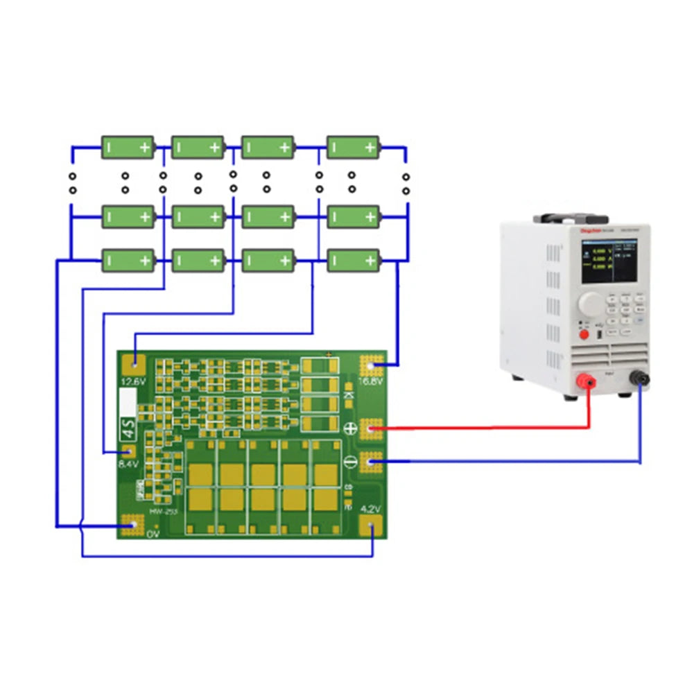 2S 3S 4S 20A 40A 60A Li-ion Lithium Battery Charger Protection Board 18650 BMS Drill Motor 11.1V 12V/14V 16.8V Enhance/Balance Qme