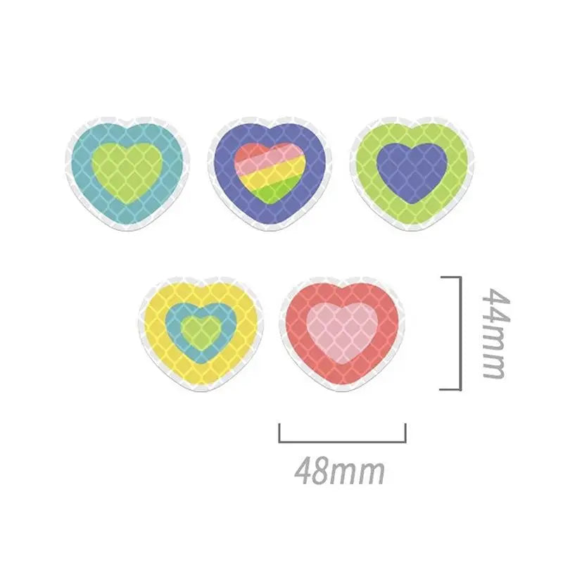 Car Reflective Stickers Helmet Waterproof Decal Hearts Butterfly Qme A3