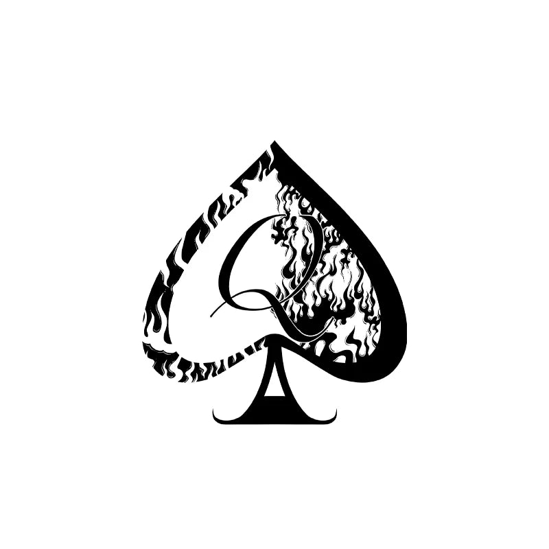 New Spades Q Tattoo Stickers Temporary Stickers Waterproof, Durable Black Solid Color Disposable Stickers Sexy Tattoo Stickers Qme