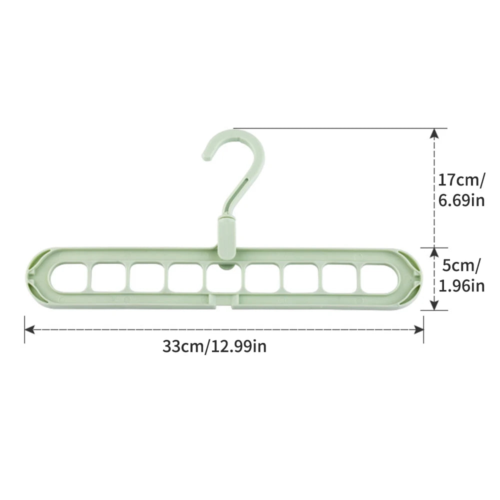 Plastic 9-Hole Foldable Hangers, Heavy Duty Space Saving Clothes Organizer Hangers, For Room, Closet, Wardrobe Home Door Qme