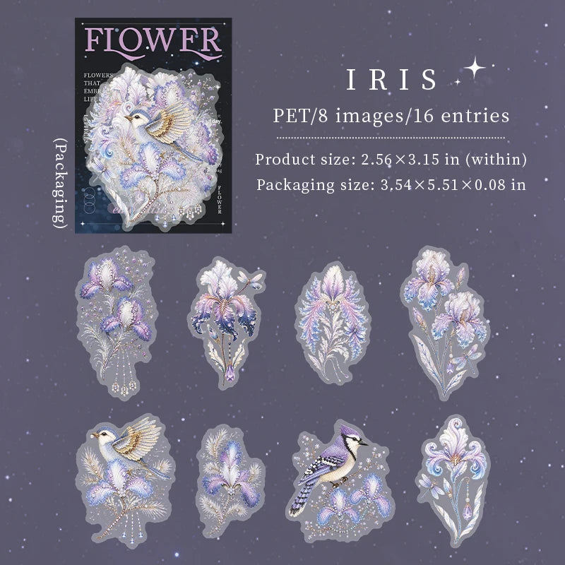 Vintage Imitation Embroidery Floral Die-cut Stickers, Decorative Collage Supplies forJunk Journals & Photo Frames Qme F