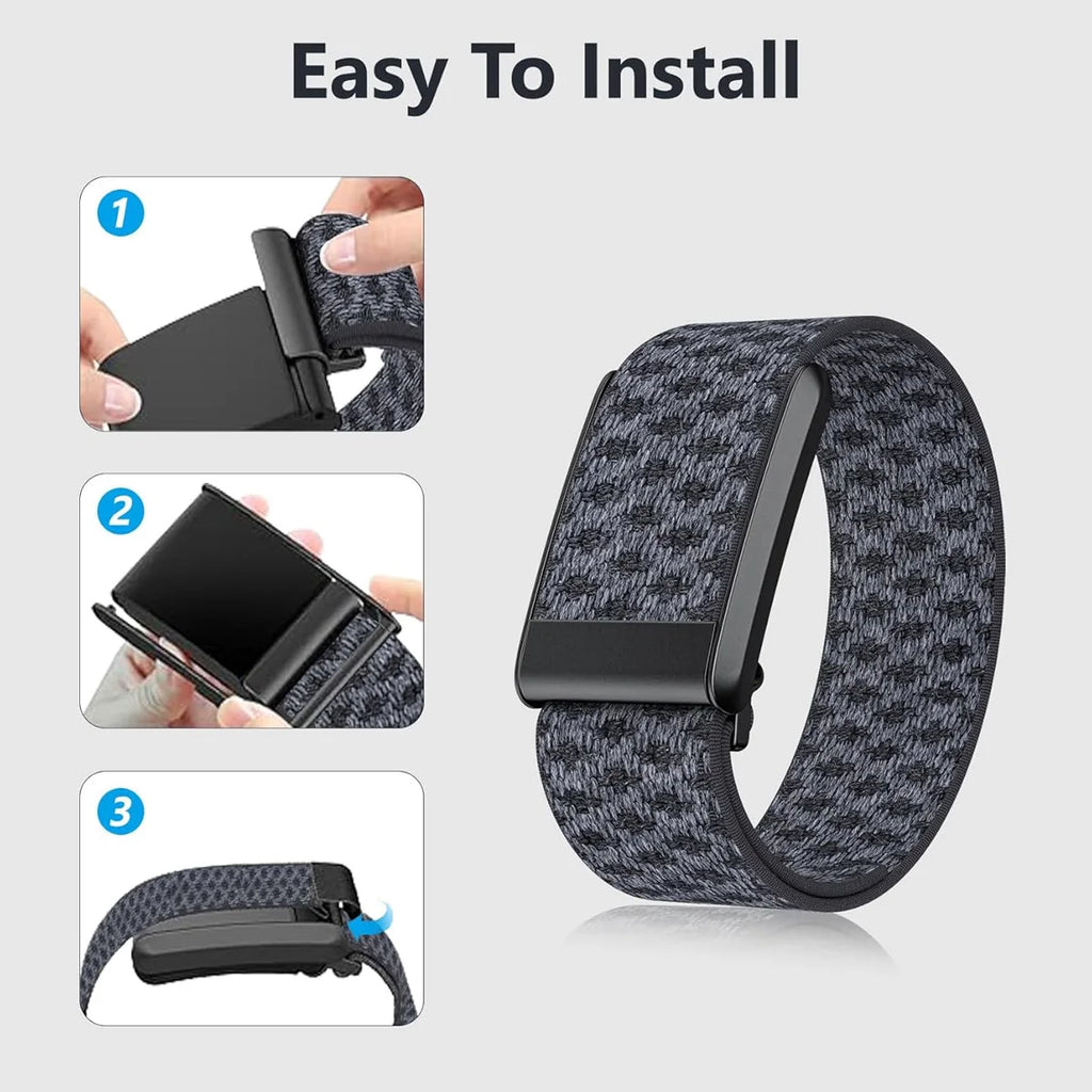 Suitable for Whoop 5.0/5.0MG Casual Nylon Sports Wristband Strap Cashmere Wool Elastic Replacement Wristband With Metal Frame Qme