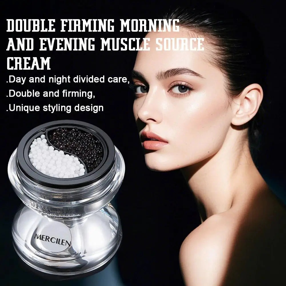 Day Night Dual Firming Essence Cream Set Vitamin C White Truffle Day Cream Retinol Black Truffle Night Cream Smooth Refresh Qme