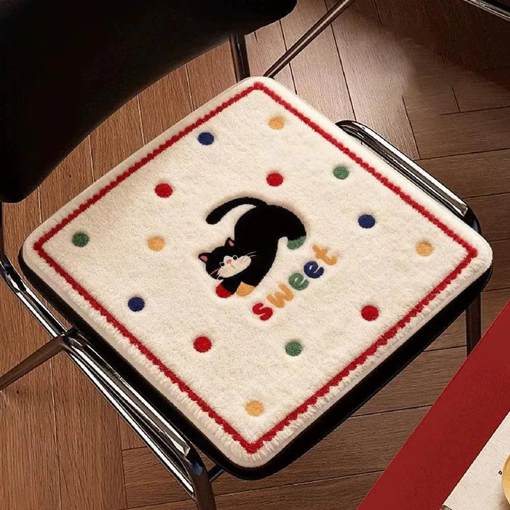 Comfortable Seat Cushion Imitation Cashmere Chair Pad Non Slip Dining Qme