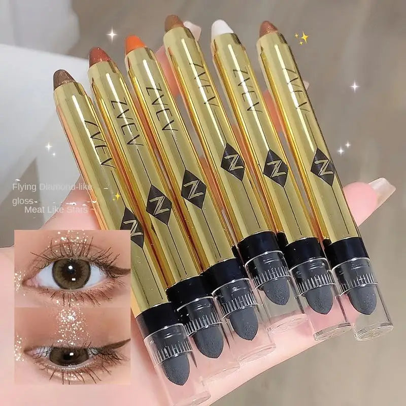 Long-lasting Waterproof Double-headed Shimmer Eyeshadow Stick Qme