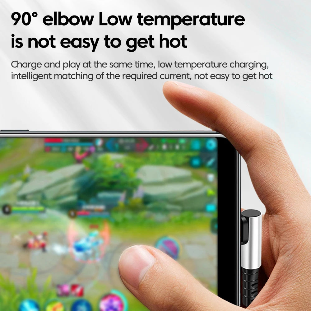 6A 25cm/50cm Short Data Cable 90 Degree Elbow USB PD To Type C Cable Fast Charging Cord For Iphone15 Xiaomi Samsung USB C Line Qme