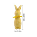 Easter Bunny Flocked Small Decorative Standing Rabbit Statues Bow Tie Qme YELLOW China Mainland