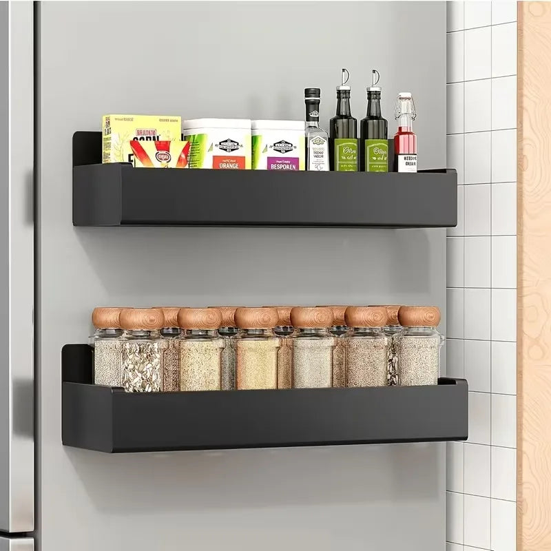 Magnetic Spice Storage Rack Organizer Refrigerator Oven Black Fridge Qme