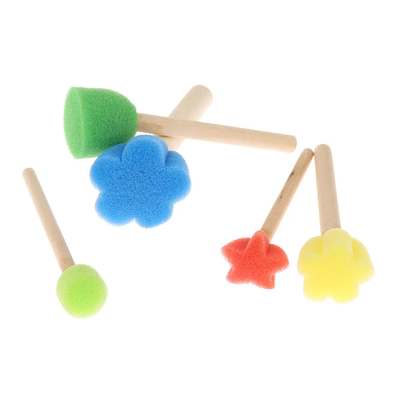 Kids Toddler Sponge Stamp Brush Kits Flower Drawing Toys Children Qme