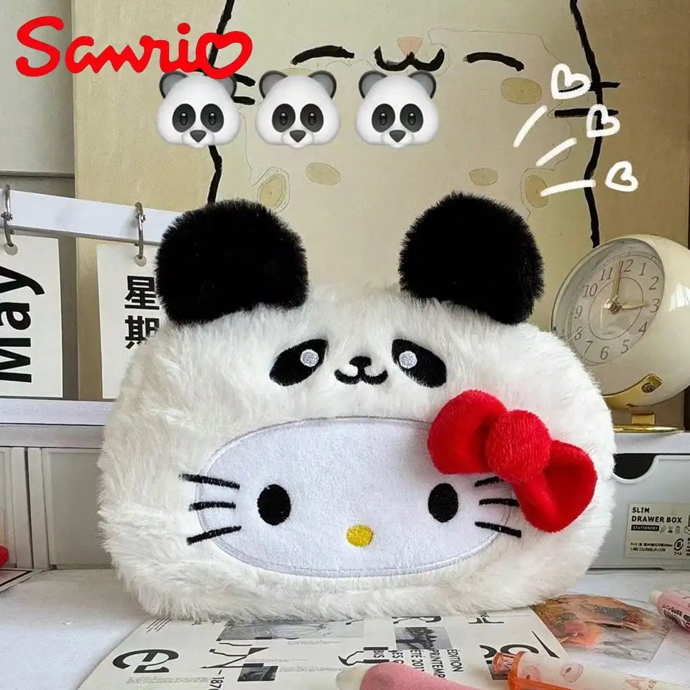 Sanrio KT Cat Plush Pencil Case High-value Cross Dressing Beaver Qme