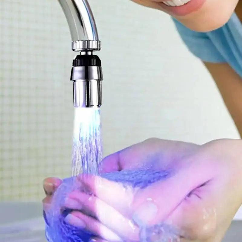 3-Color LED Sensor Faucet Temperature-Sensitive Light Water Saving Stream Light Faucet Aerator Tap Nozzle For Kitchen Bathroom. Qme