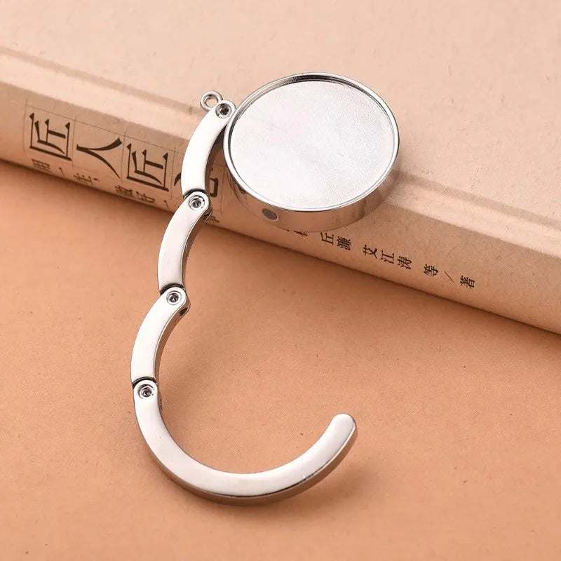 Hook Magic Creative Portable Bag Foldable Hanger Round Metal Holder Qme
