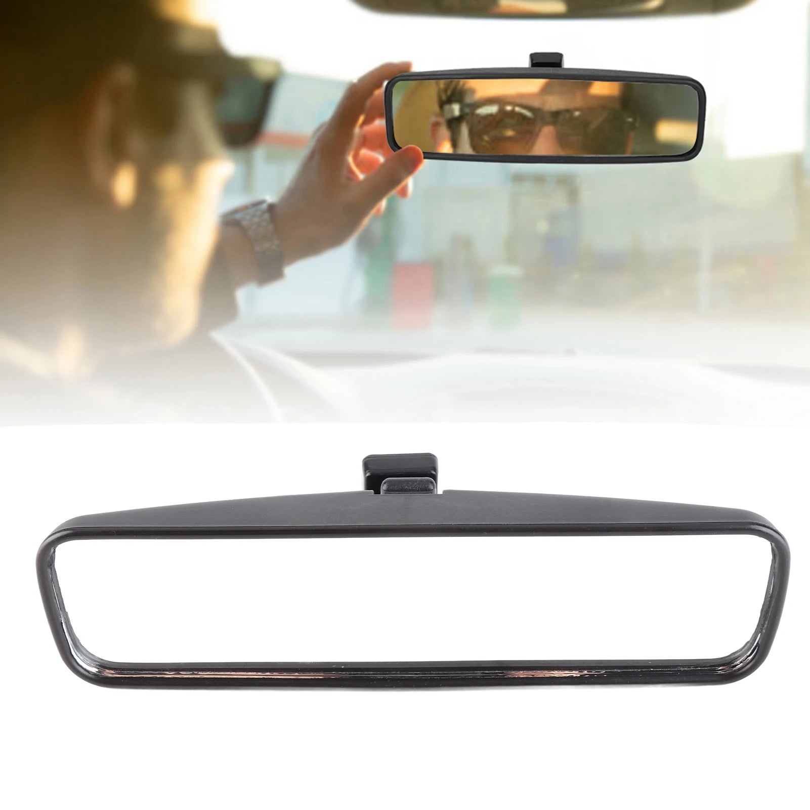 Mirror Interior Rear View Mirror ABS and Glass Housing 814842 Replacement for 106/206/306 Windscreen Mirror Qme
