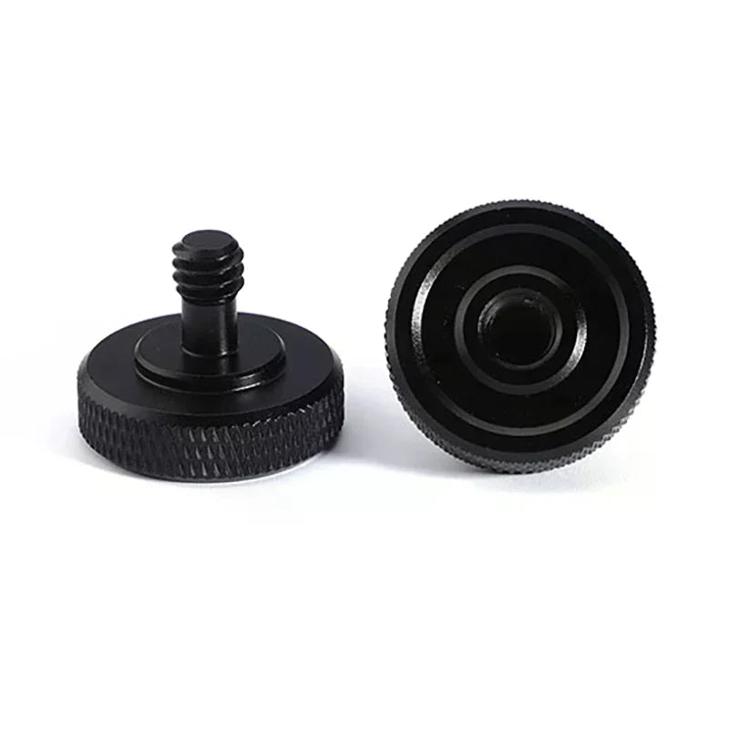 1 4 Dual Nuts Tripod Mount Screw Double Layer Thread Adapter Black Qme