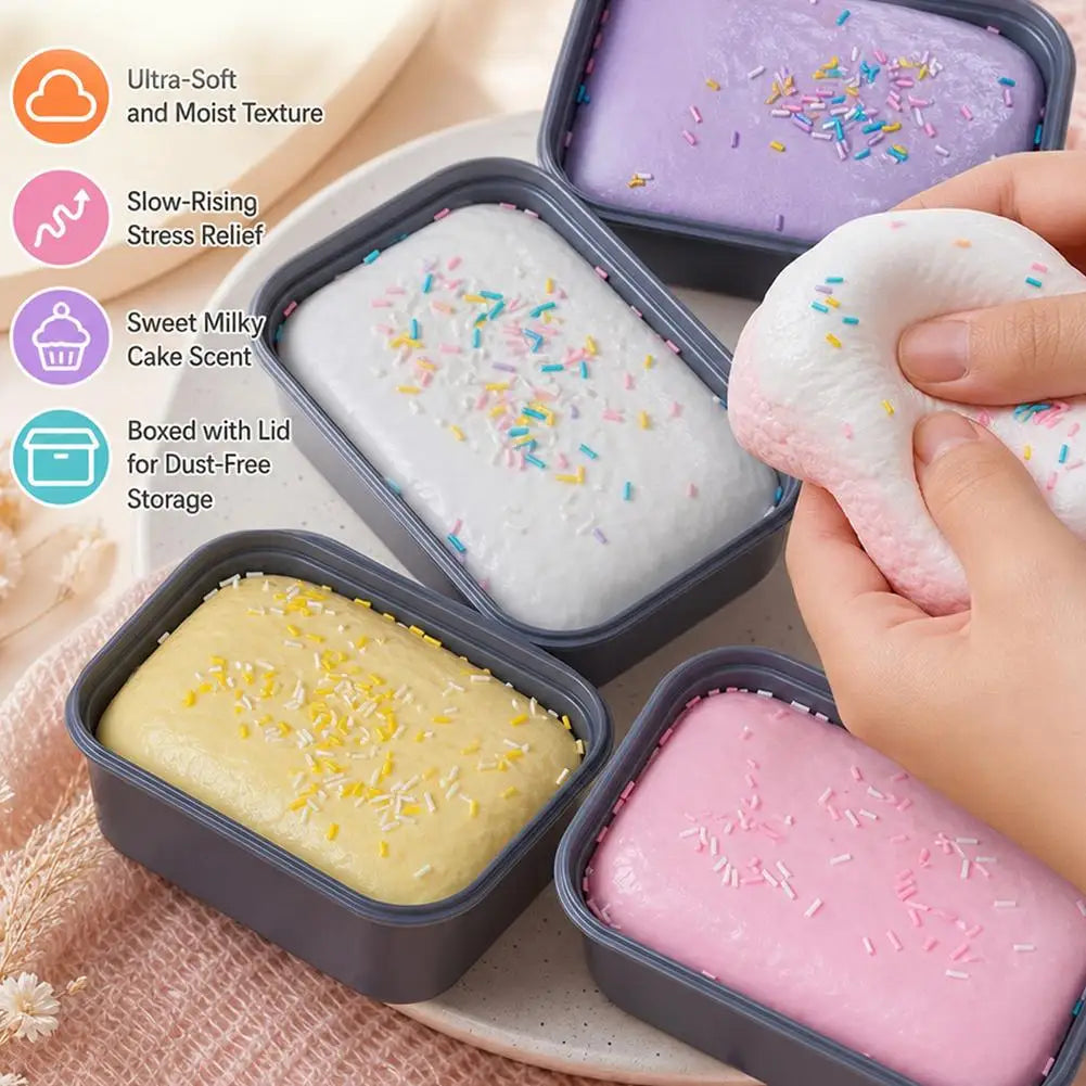 Pastel Cake Squishy Slow Rising Squeeze Sensory Toy Quiet Stress Qme