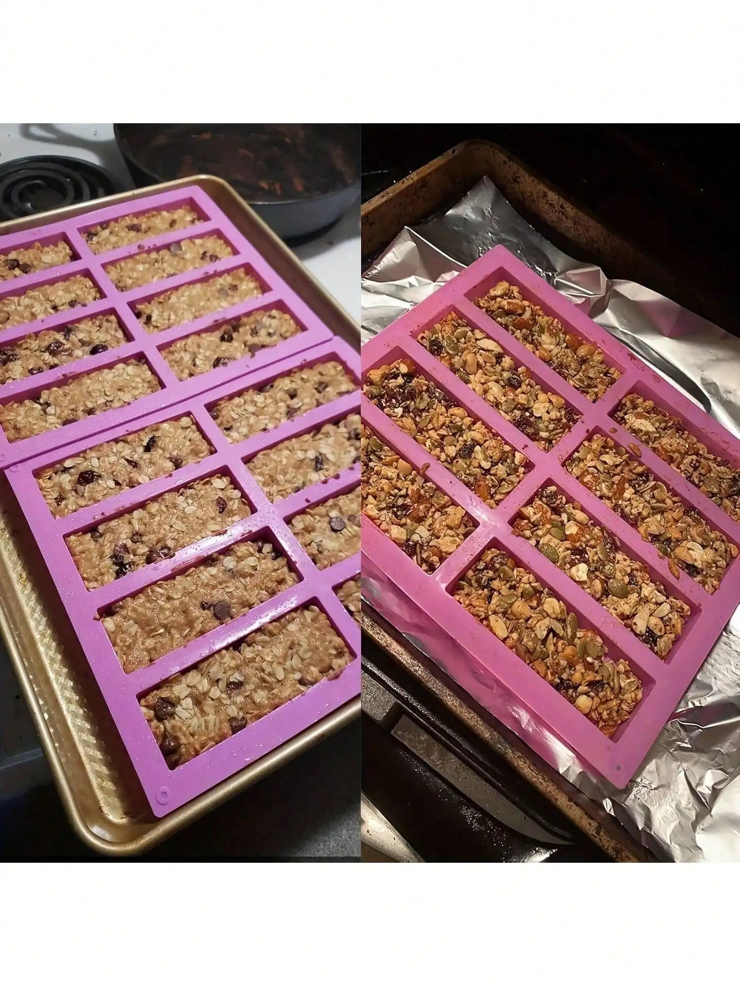Silicone Granola Bar Mold Candy Rectangle Protein Baking Chocolate Qme