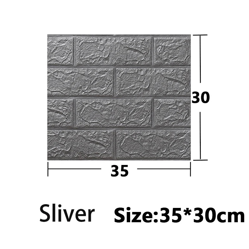 Optional Color 3D Brick Home Decoration Wallpaper for Bedroom Living Room Soft Foam Base Waterproof Wall Stickers 35X30CM Qme 7 35x30cm-10pcs