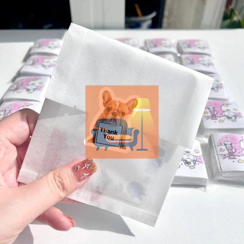 500Pcs Dog Cat Thank You Stickers Roll Cute Puppy Adhesive Labels Tags For Supporting My Small Business Envelope Seals Packing Qme