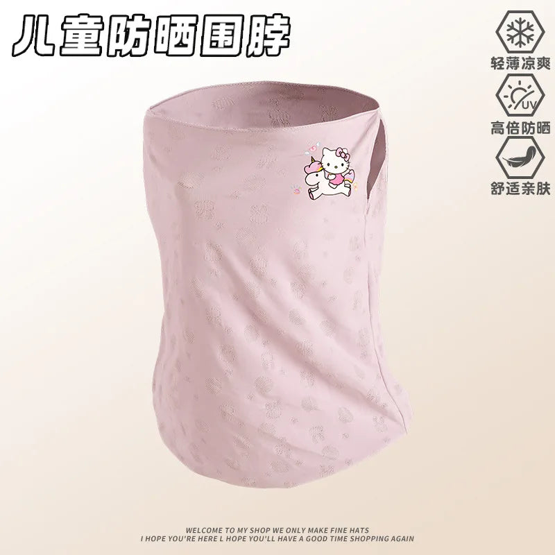 Melody Kuromi Sun Protection Face Mask Lightweight, Breathable Ice-Silk Sun Protection Mask for Students UV-Protective Mask Qme 17