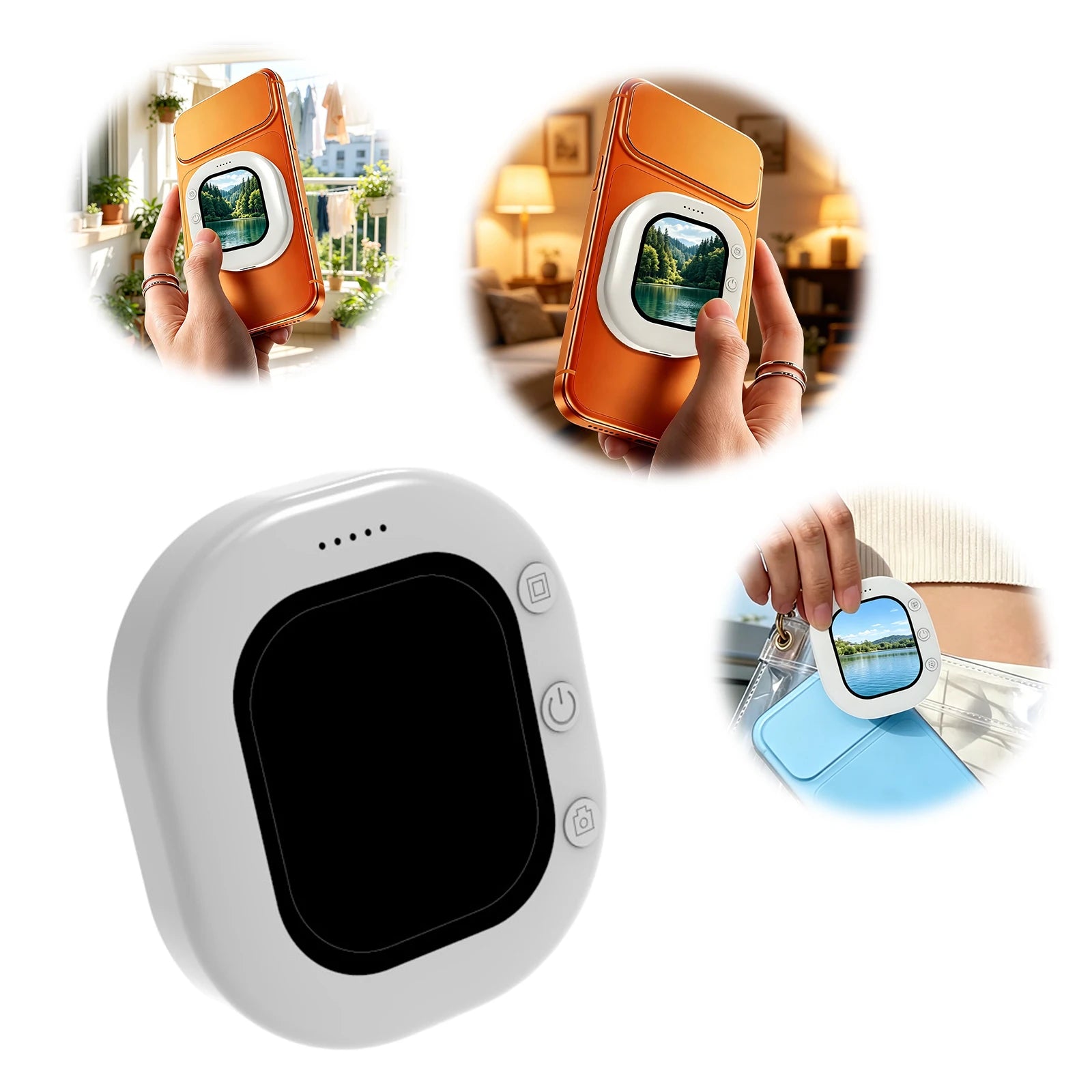 Mobile Screen Sharing Device Plug and Play Lightweight Magnetic Selfie Screen Casting Device for iPhone Android HD Live Video Qme