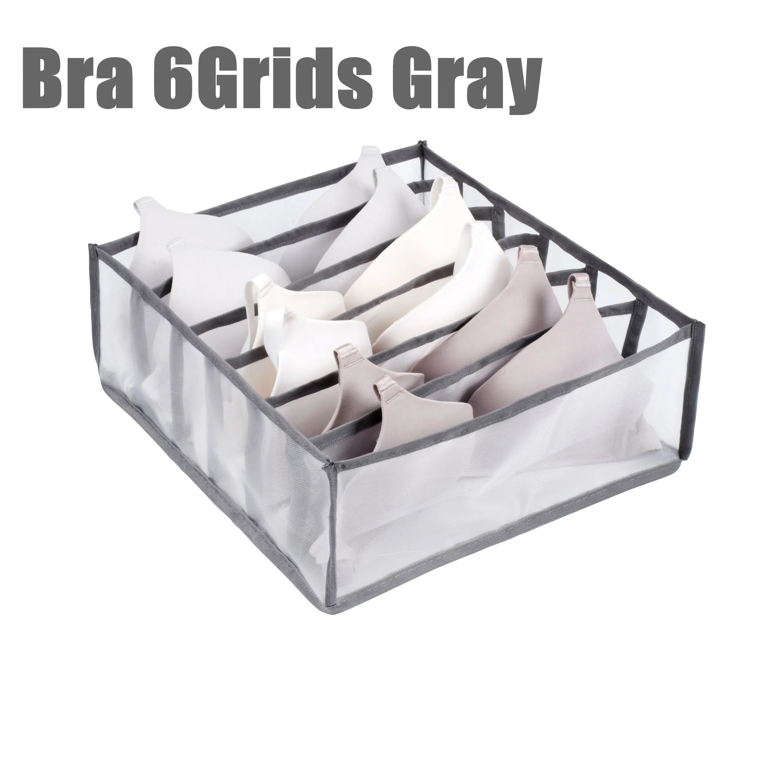 Clothing Storage Organizer Box Cabinets Drawer Jeans Organizer Underwear Pants T-Shirt Socks Storage Box Save Wardrobe Space Qme Bra-Gray