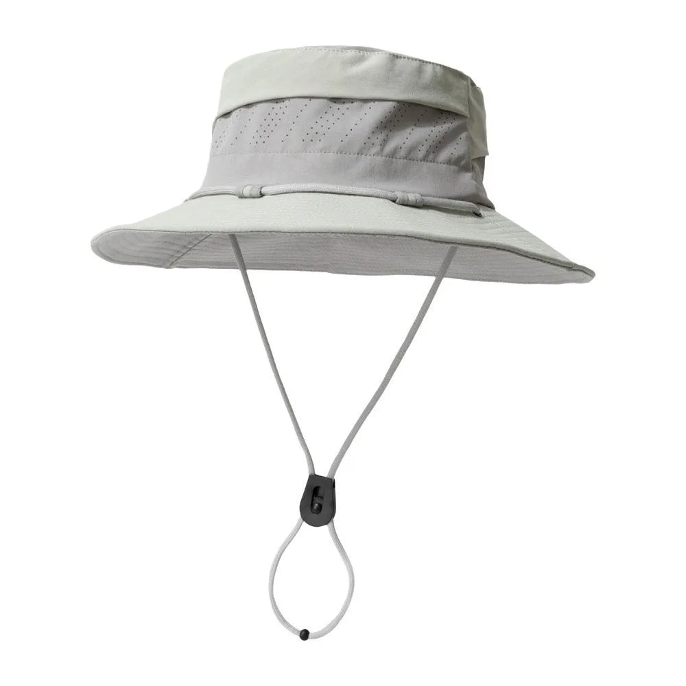 Sweet Color Blocking Sun Protection Bucket Hat Adjustable Visor Sunscreen Fisherman Hat Quick Drying Korean Style Sun Hat Hiking Qme Grey