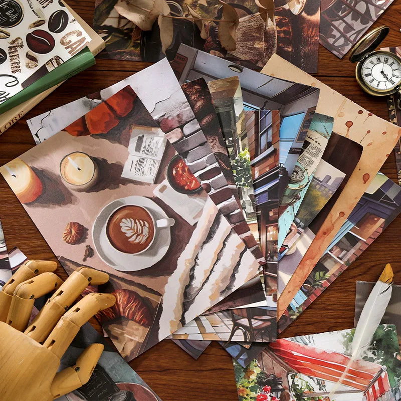 50/100pcs Vintage PET Material Sticker Book Creative Stationery Stickers DIY Collage Handbook Decorative Scrapbooking Stickers Qme