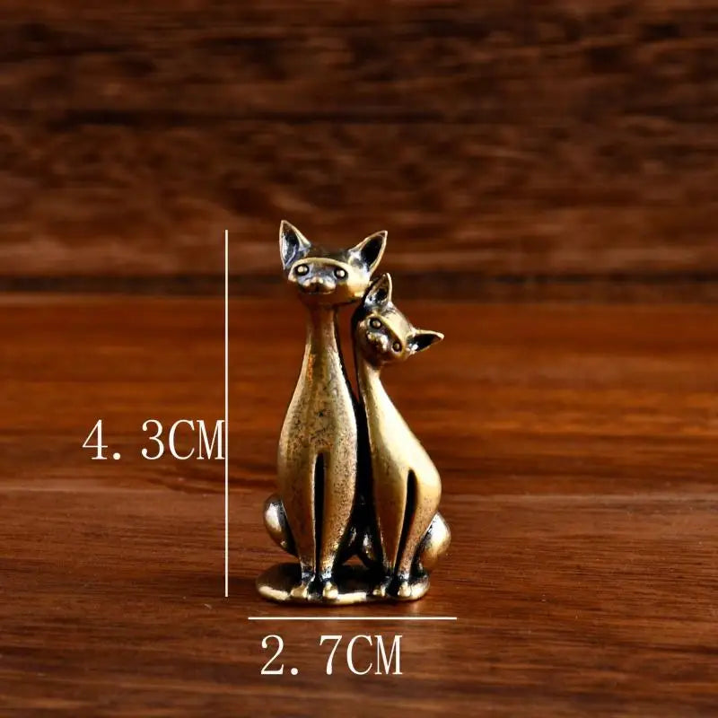 Home Desktop Living Room Office Small Ornament Crafts Brass Double Qme